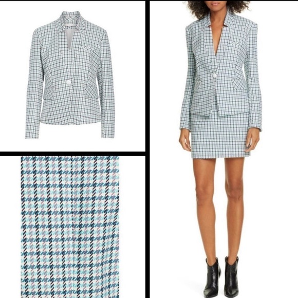 Veronica Beard - Farley Dickey Blazer- Turquoise Houndstooth - 4 - Picture 4 of 8